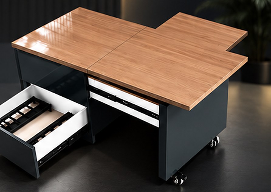 COFTA Multifunction Coffee Table with expanded top and open drawer